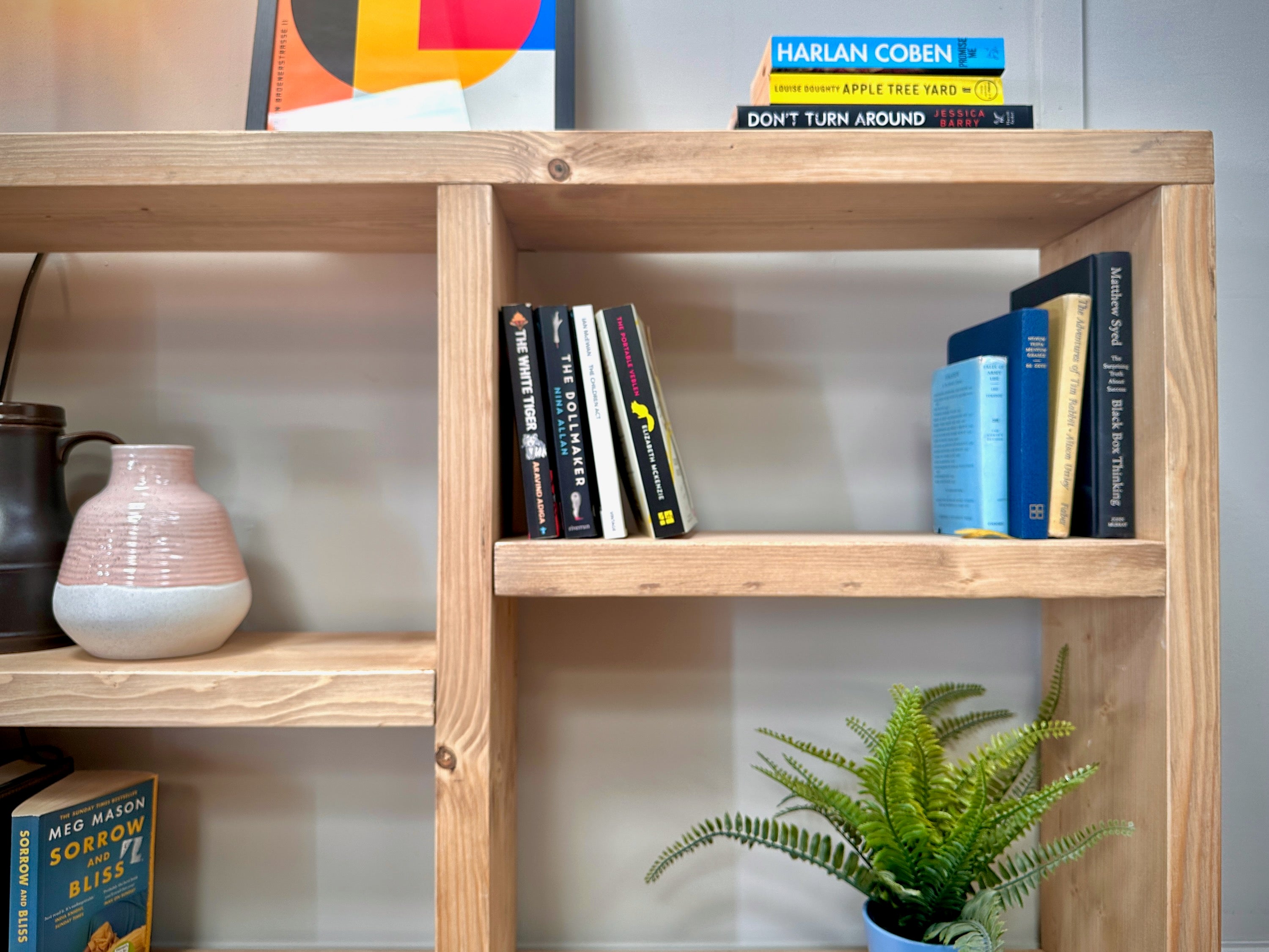 Rustic Wooden Bookcase Sideboard with Steel Hairpin Legs, Reclaimed, I ...