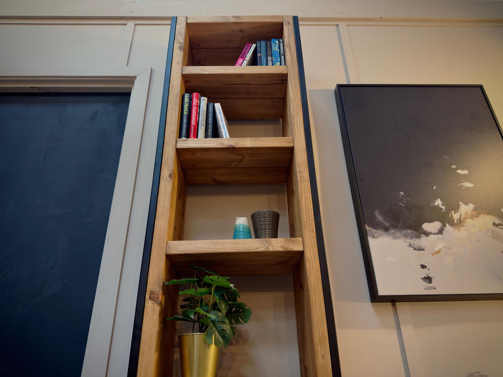 Industrial Bookcase | Solid Wooden Shelving, Steel Square Tube Framework | For Living Room, Office, Dining Room | Rustic Style - ChronologyStore - Shelving - Bookshelves