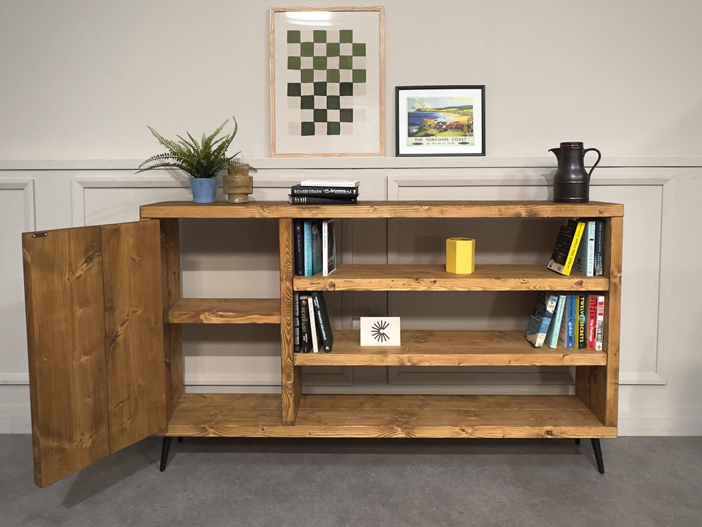 Industrial Wooden Sideboard: Retro Cabinet with Shelving - ChronologyStore - Cabinets - Console Tables & Cabinets