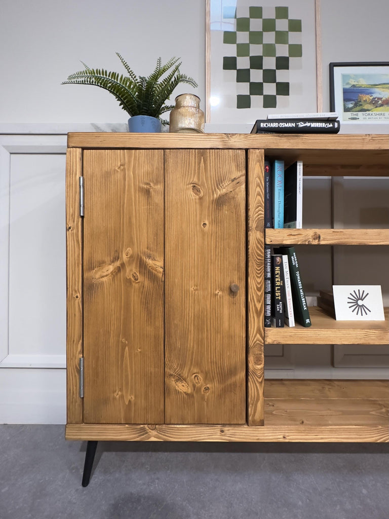 Industrial Wooden Sideboard: Retro Cabinet with Shelving - ChronologyStore - Cabinets - Console Tables & Cabinets