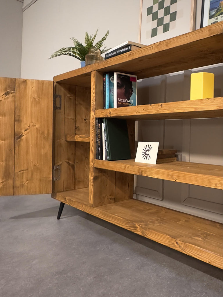 Industrial Wooden Sideboard: Retro Cabinet with Shelving - ChronologyStore - Cabinets - Console Tables & Cabinets
