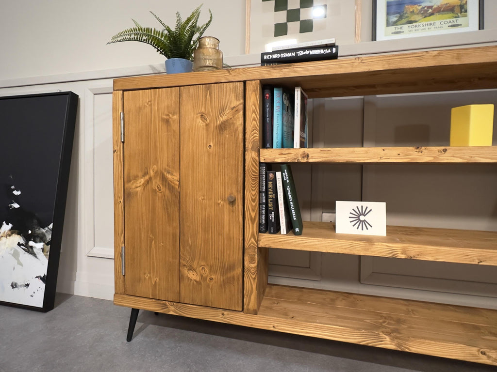 Industrial Wooden Sideboard: Retro Cabinet with Shelving - ChronologyStore - Cabinets - Console Tables & Cabinets