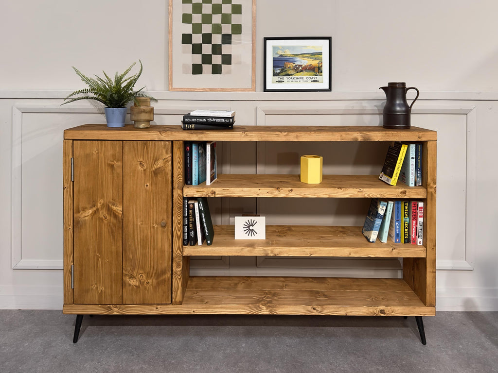Industrial Wooden Sideboard: Retro Cabinet with Shelving - ChronologyStore - Cabinets - Console Tables & Cabinets