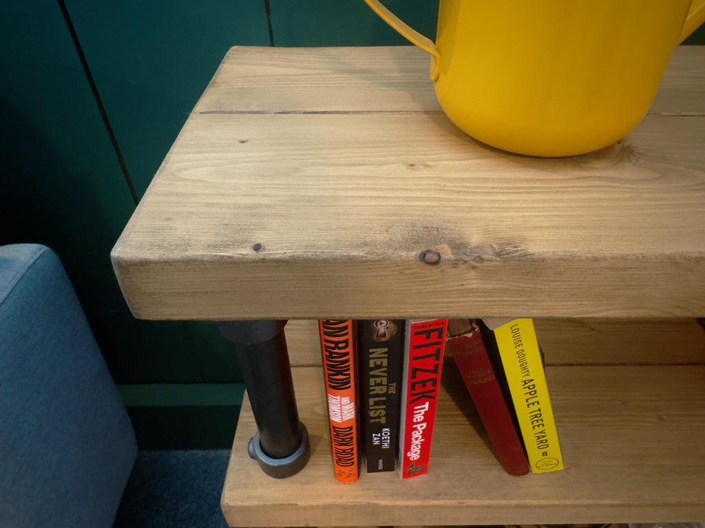 Rustic Console Side Table with Steel Tube Framework, Industrial Scaffold Board, Reclaimed Bar Table, Solid Wood Hallway Table - ChronologyStore - Tables & Benches - Console Tables & Cabinets