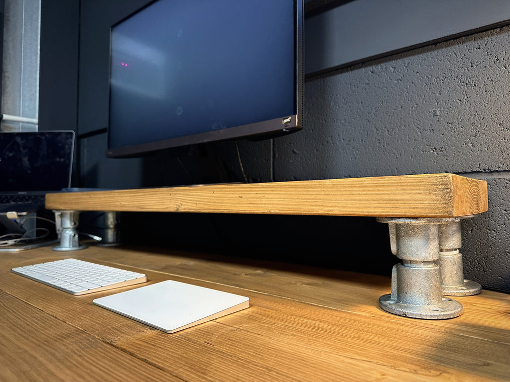 Homemade Computer Riser Scaffold Board MONITOR RISER on Steel Pipe Supports | Computer PC Stan ...