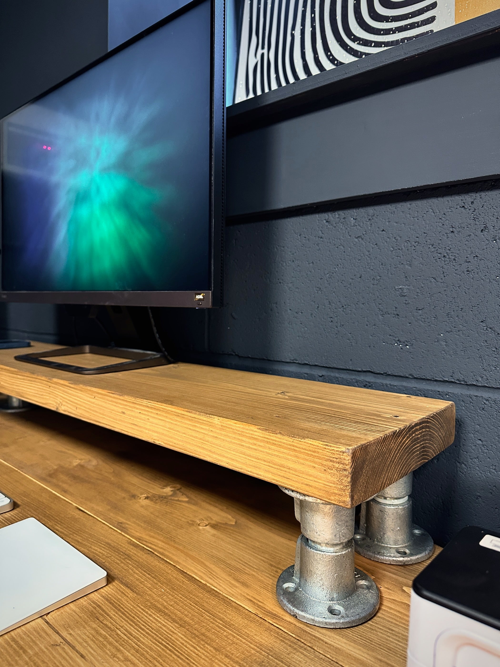 Scaffold Desk Riser Scaffold Board MONITOR RISER on Steel Pipe Supports | Computer PC Stan ...
