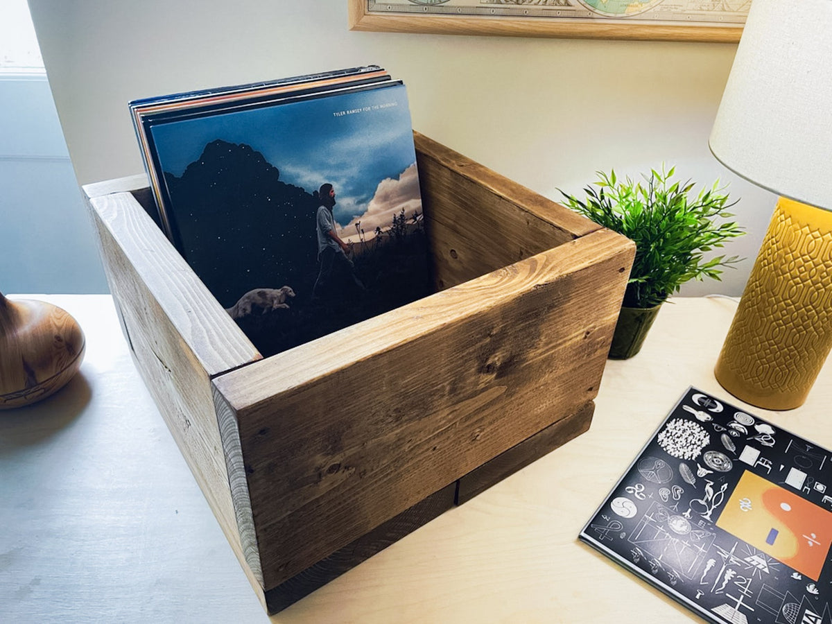 Scaffold Board Vinyl Crate | Solid Wooden LP 12