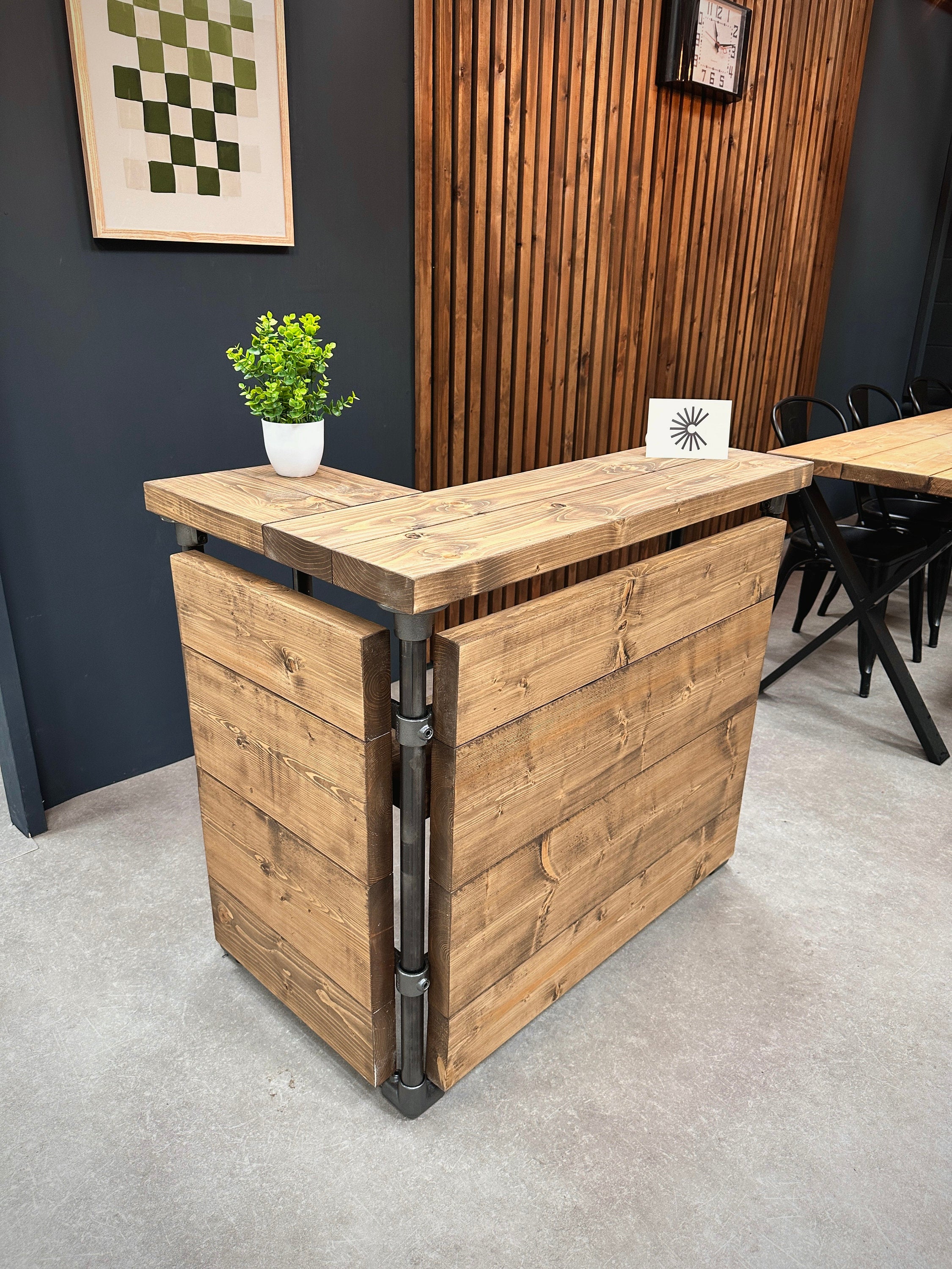Store Counter Rustic Barn Wood Bar Counter Premium Photo | Rustic Wooden Bar Counter With